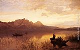 Hans Fredrik Gude Drachenwand On The Mondsee painting